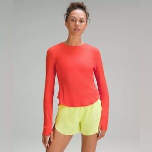 Lululemon UV Protection Fold-Over Running Long-Sleeve Shirt Solar Orange